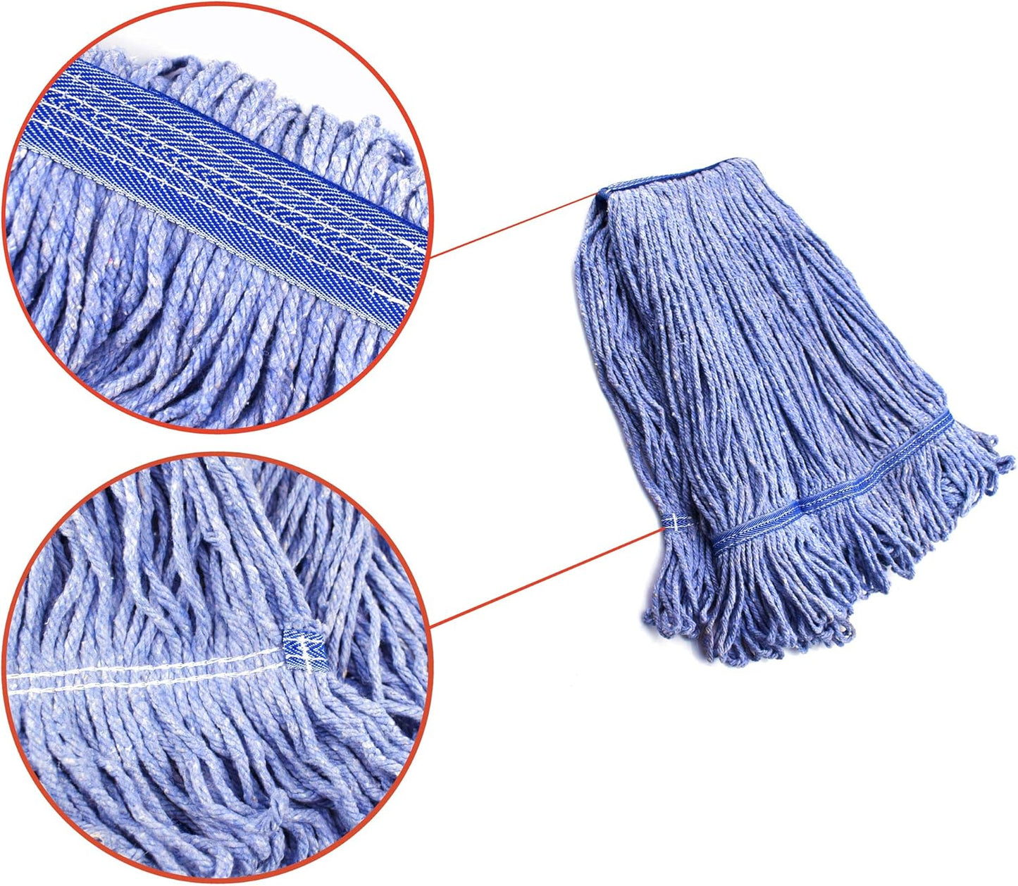 String Mop Heads Replacement Heavy Duty Commercial Grade Blue Cotton Looped