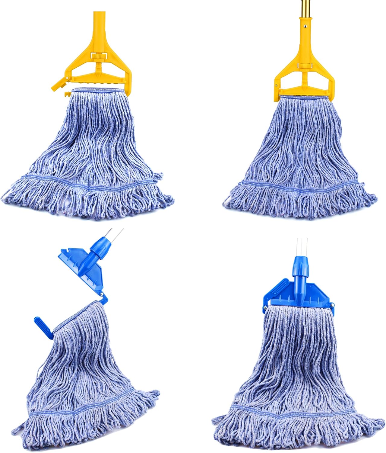 String Mop Heads Replacement Heavy Duty Commercial Grade Blue Cotton Looped