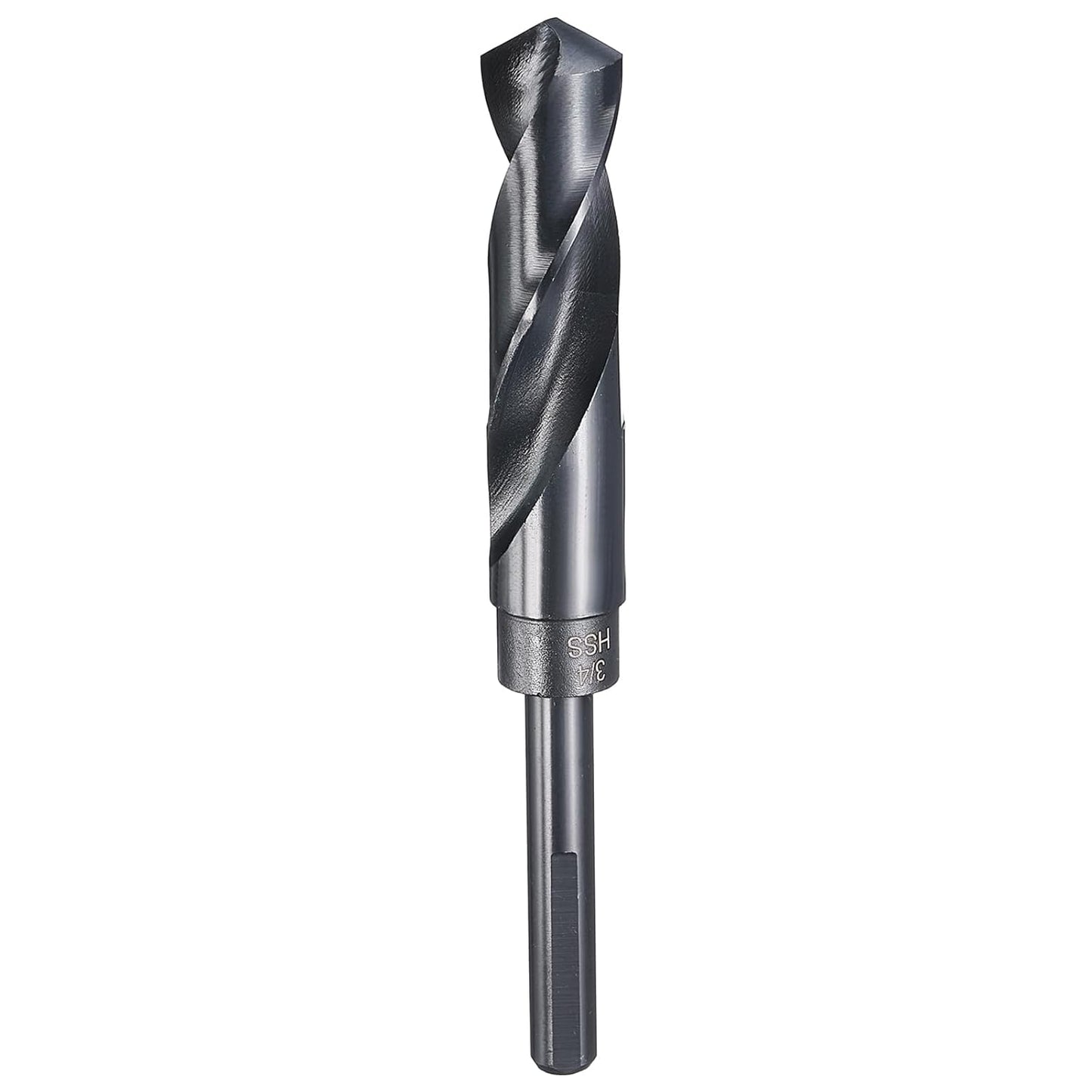 3/4" Drill Bit 3/8" Reduced Shank 3-Flat 4241 High Speed Steel Nitriding Black 118° for Soft Materials Wood Plastic Iron Copper Aluminum