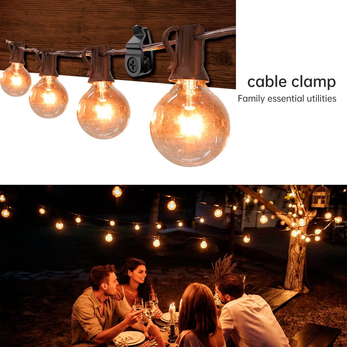 String Light Hanger Hooks,Screw in Hooks for Hanging Christmas Light,Led Fairy Led Light Clips,Black,50 Pack (Small)