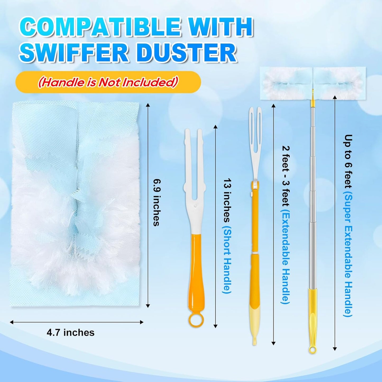 Duster Refill Compatible with Swiffer Hand Duster, Unscented Disposable Heavy Duty Duster Refills, Dusters Refills for Cleaning, Blinds & Ceiling Fan, 20 Count (Handle is Not Included)