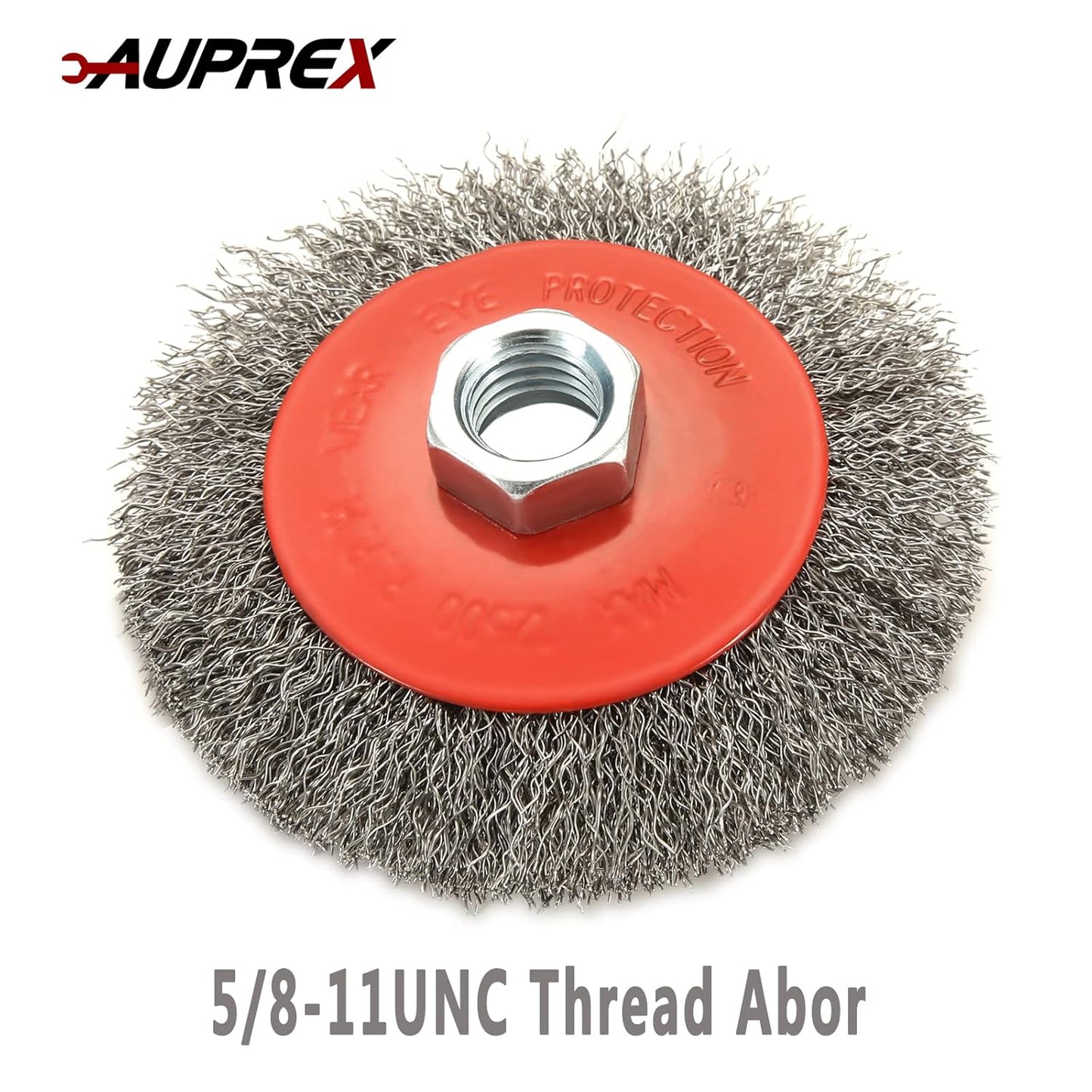 5 Pack 4 Inch Coarse Crimped Wire Wheel Brush for Angle Grinder with 5/8 Inch-11 Threaded Arbor - 0.014 Inch Carbon Steel Wire -Light Duty Conditioning for Metals