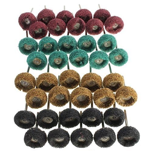40 Pack 1 inch Abrasive Wheel Buffing Polishing Wheel Set for Rotary Tool - with 1/8" Shank (25mm)