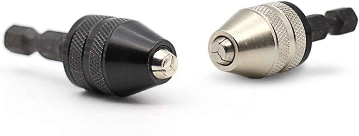 Drill Bit Adapter with 1/4 Hex Shank - 3Pcs Small Drill Chuck Extension for Impact Driver (0.6-8mm,0.3-3.6mmX2)