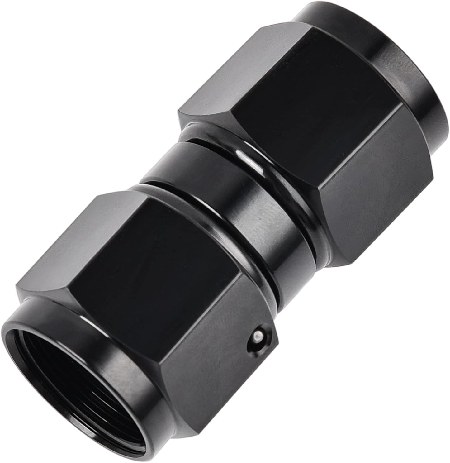 6AN Female to 6AN Female Straight Swivel Coupler Union Fitting Adapter Aluminum Black