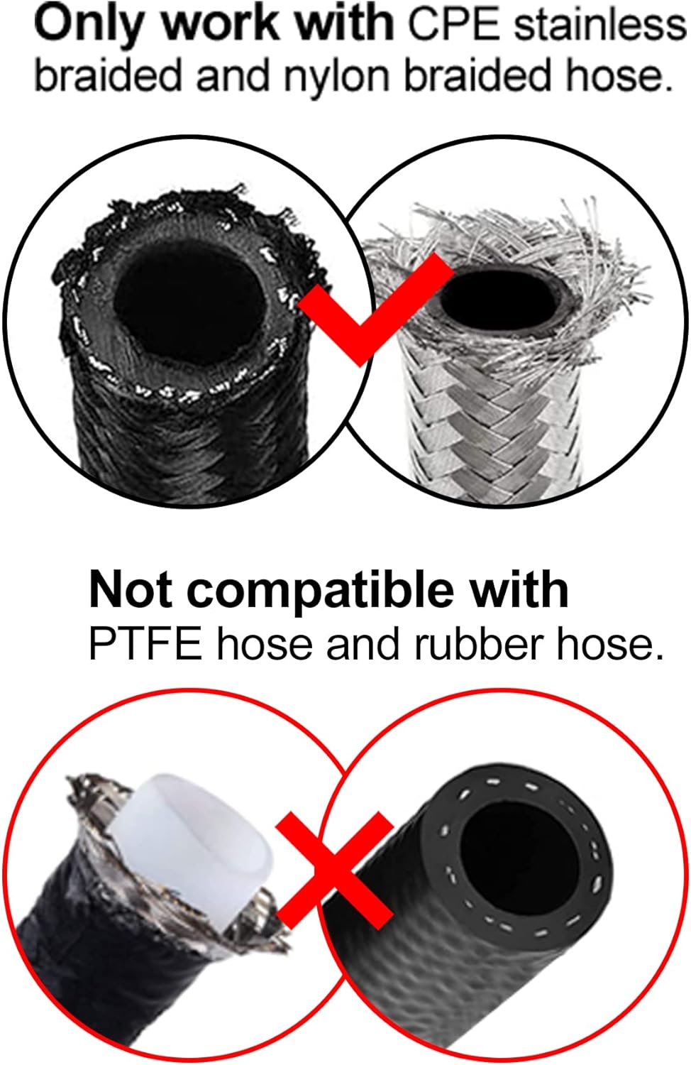 6AN Hose End Fitting 90 Degree Swivel for CPE Braided Hose Black 2PCS