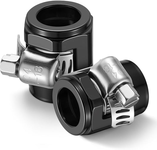 6AN Hose Finisher Clamp Aluminium Black for Stainless Braided Hoses