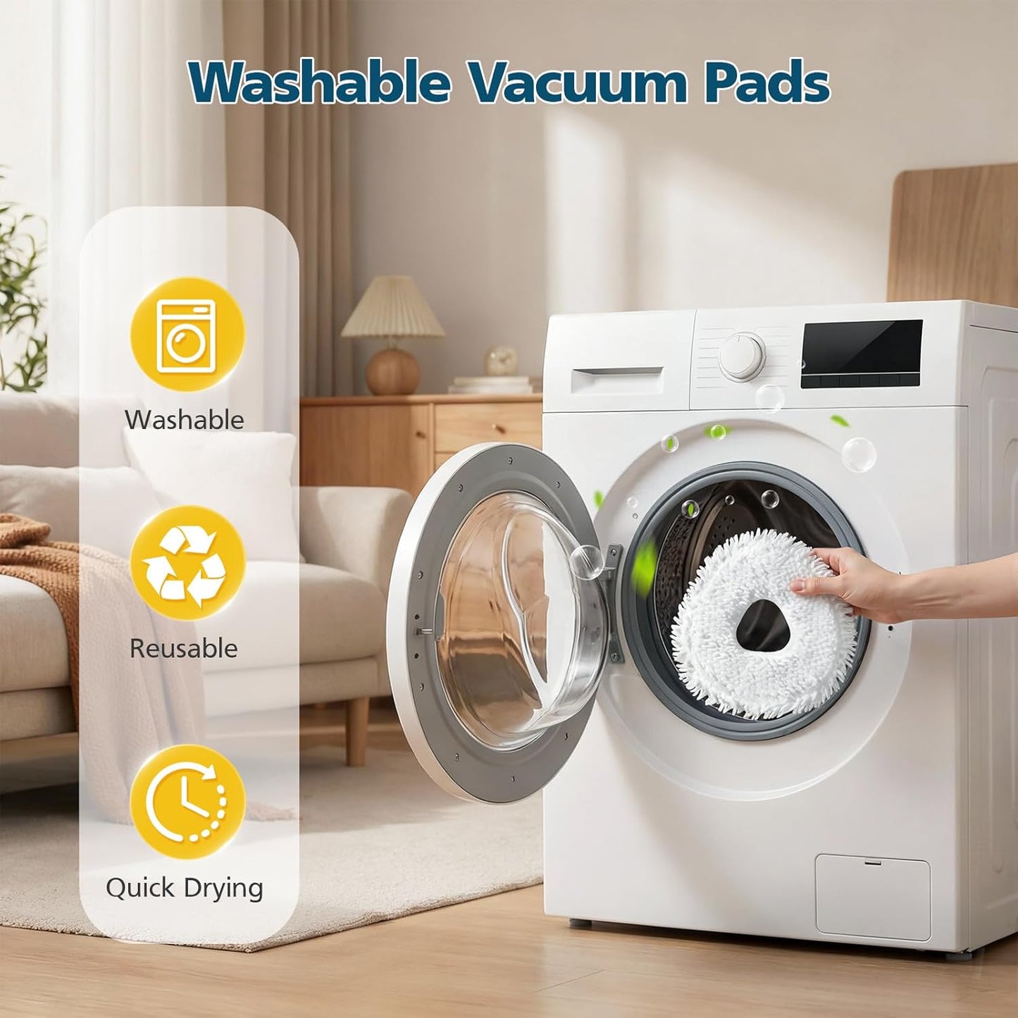 12-Pack Replacement Mop Pads for Narwal Freo, Freo Pro, Freo X Ultra, Z Ultra, Freo Z10 & X10 Pro Robot Vacuum & Mop, Washable Reusable Microfiber Robot Vacuum Mop Pads