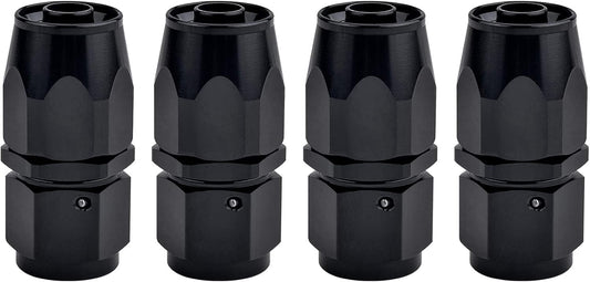 6AN Hose End Fitting Straight Swivel for CPE Braided Hose Black 4PCS