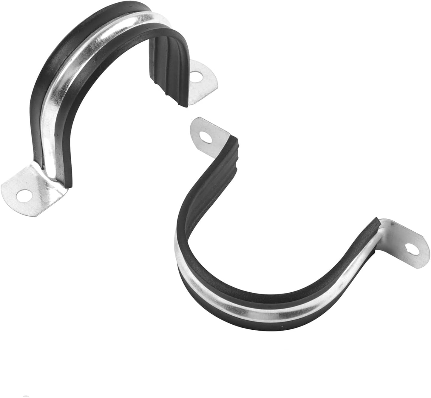 1 Inch Reinforced Rigid Pipe Strap, 2 Holes U Bracket Cable Clamp Hanger, Rubber Cushioned Insulated Clamp, Conduits Strap Clamps for Pipe Fixing on Various Surfaces, 10 PCS(25mm)