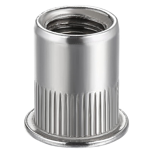 Rivet Nut 1/4"-20UNC 100Pcs Stainless Steel 304 Finish Flat Head Rivnut