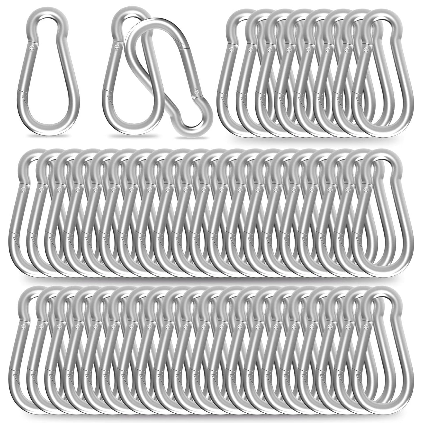 Carabiner, Heavy Duty Galvanized Steel Spring Snap Hook Carabiner