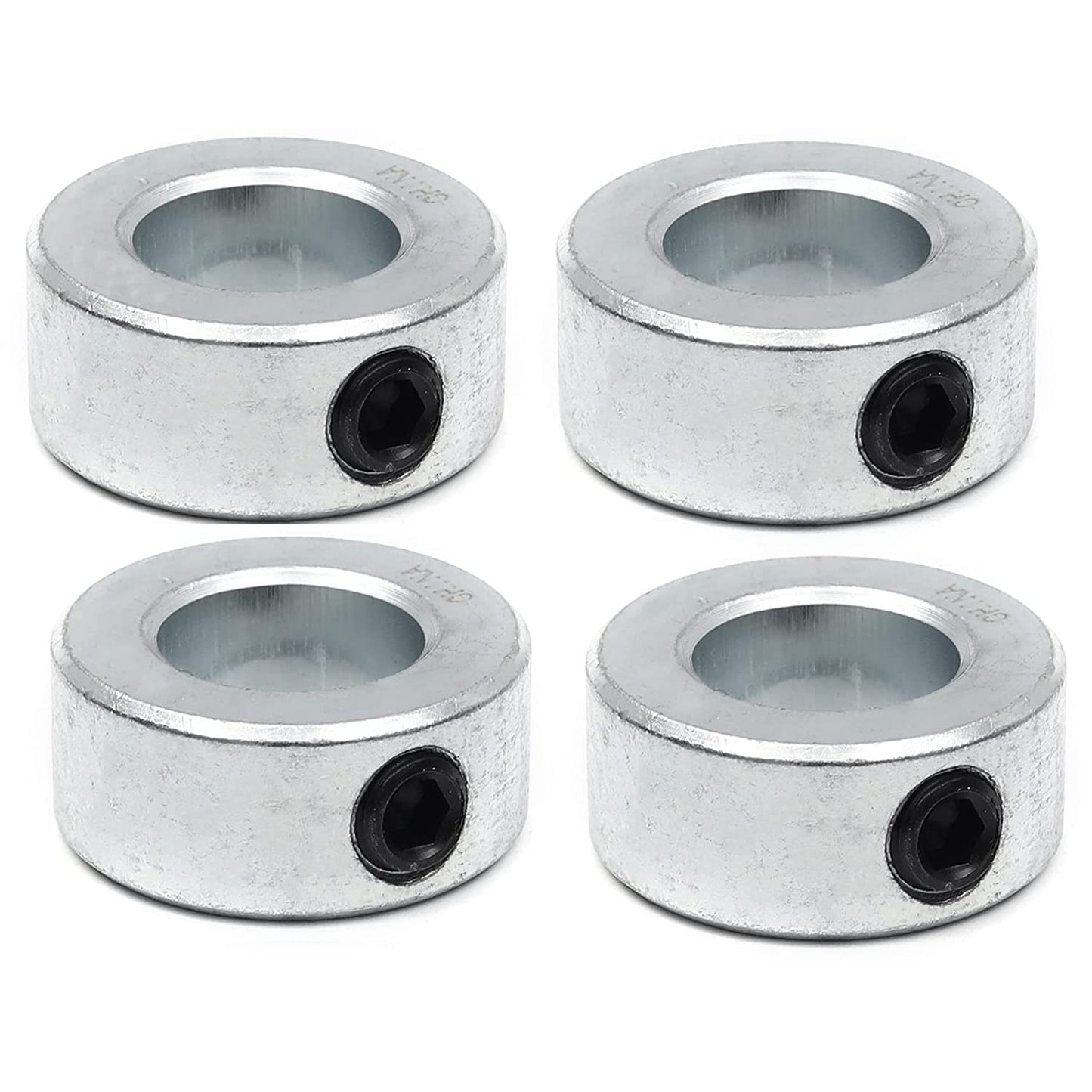 5/8” Bore Solid Steel Shaft Collars with Zinc Plated Coating - Durable