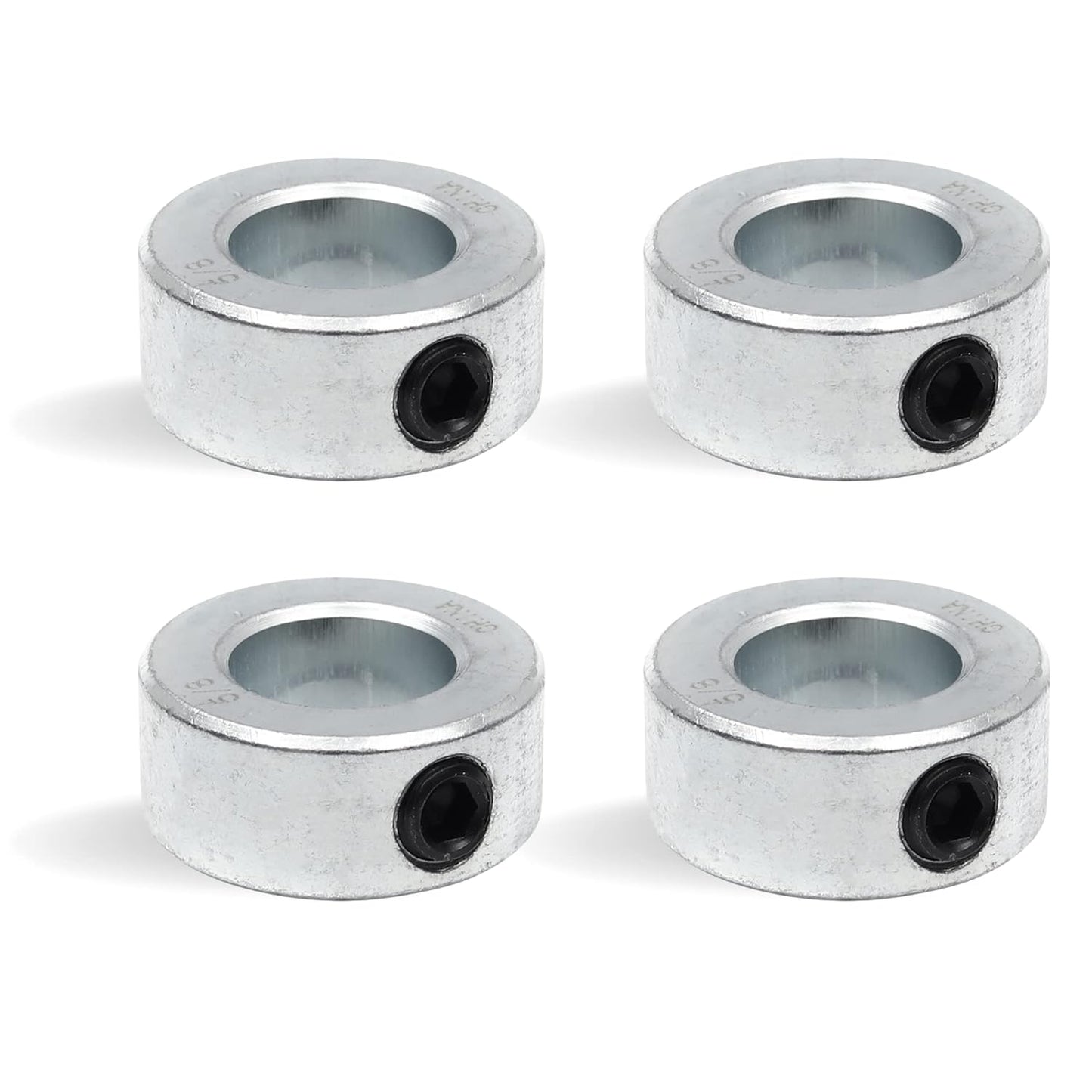 5/8” Bore Solid Steel Shaft Collars with Zinc Plated Coating - Durable