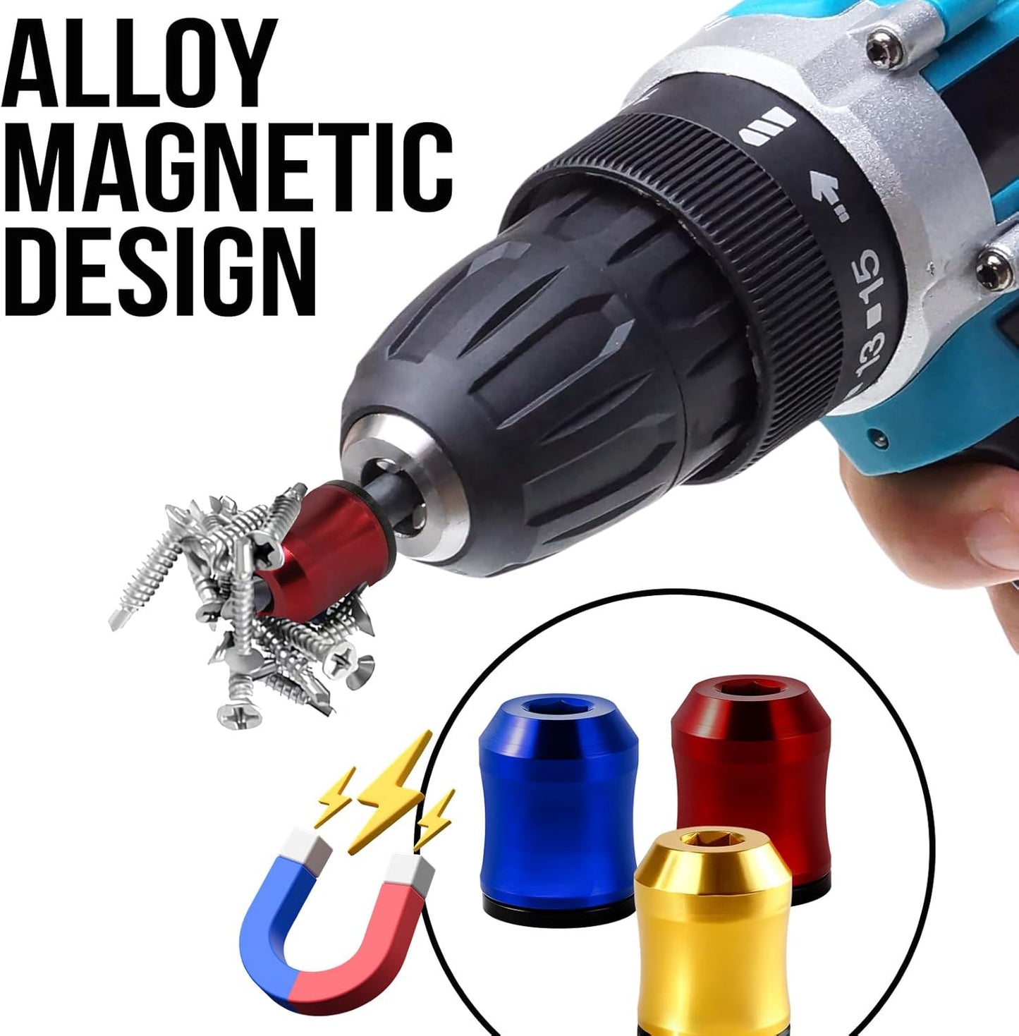3Pcs Screwdriver Head Magnetic Ring, Screw Ring Set Removable