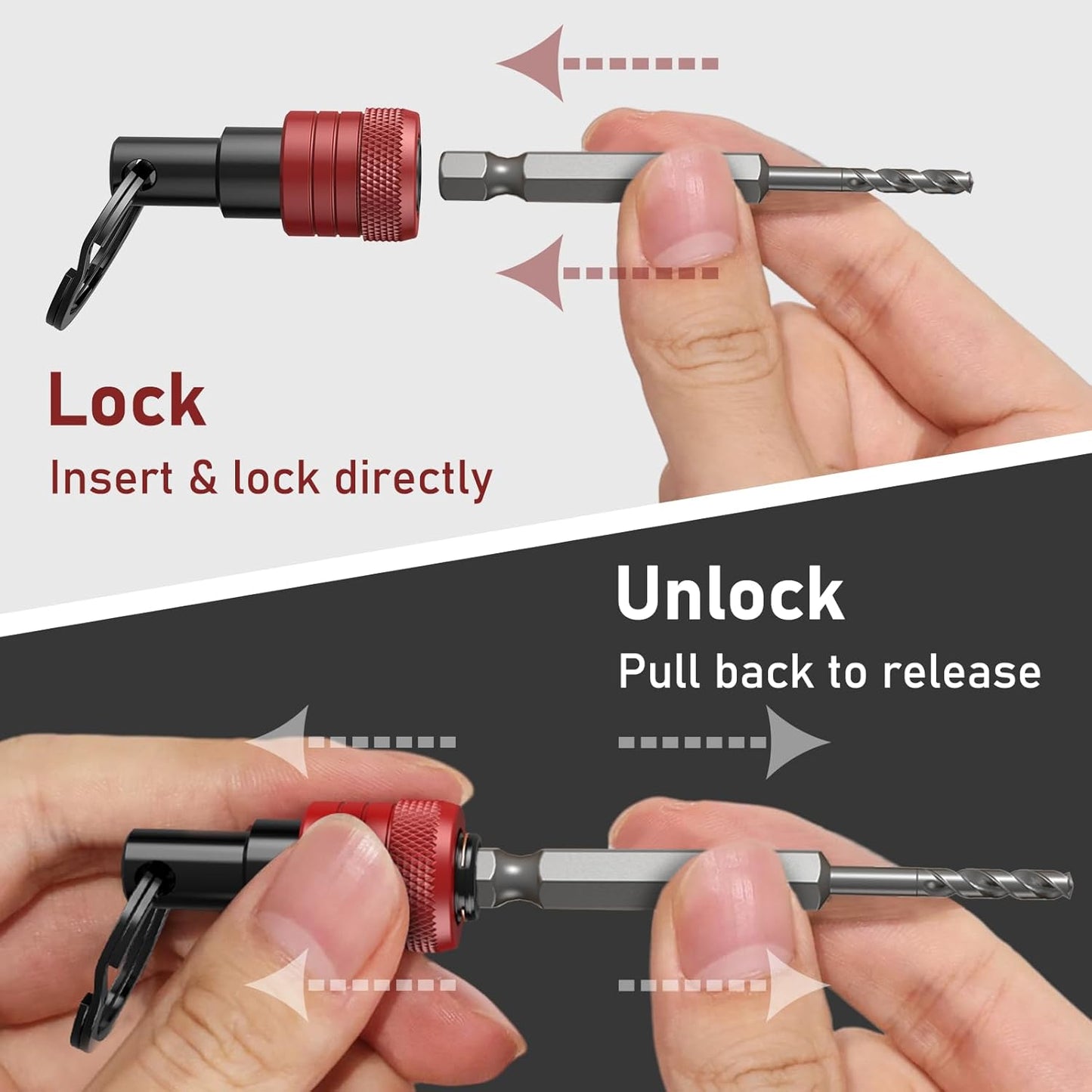 Enhanced Non-Slip Bit Holder 6pcs, 1/4 Drill Bit Holder, Bit Holder