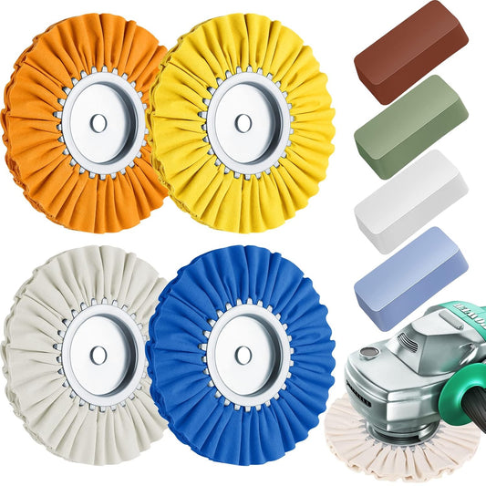 8 Inch Airway Buffing Wheels Aluminum Wheel Polishing Kit in Diameter 5/8 Arbor