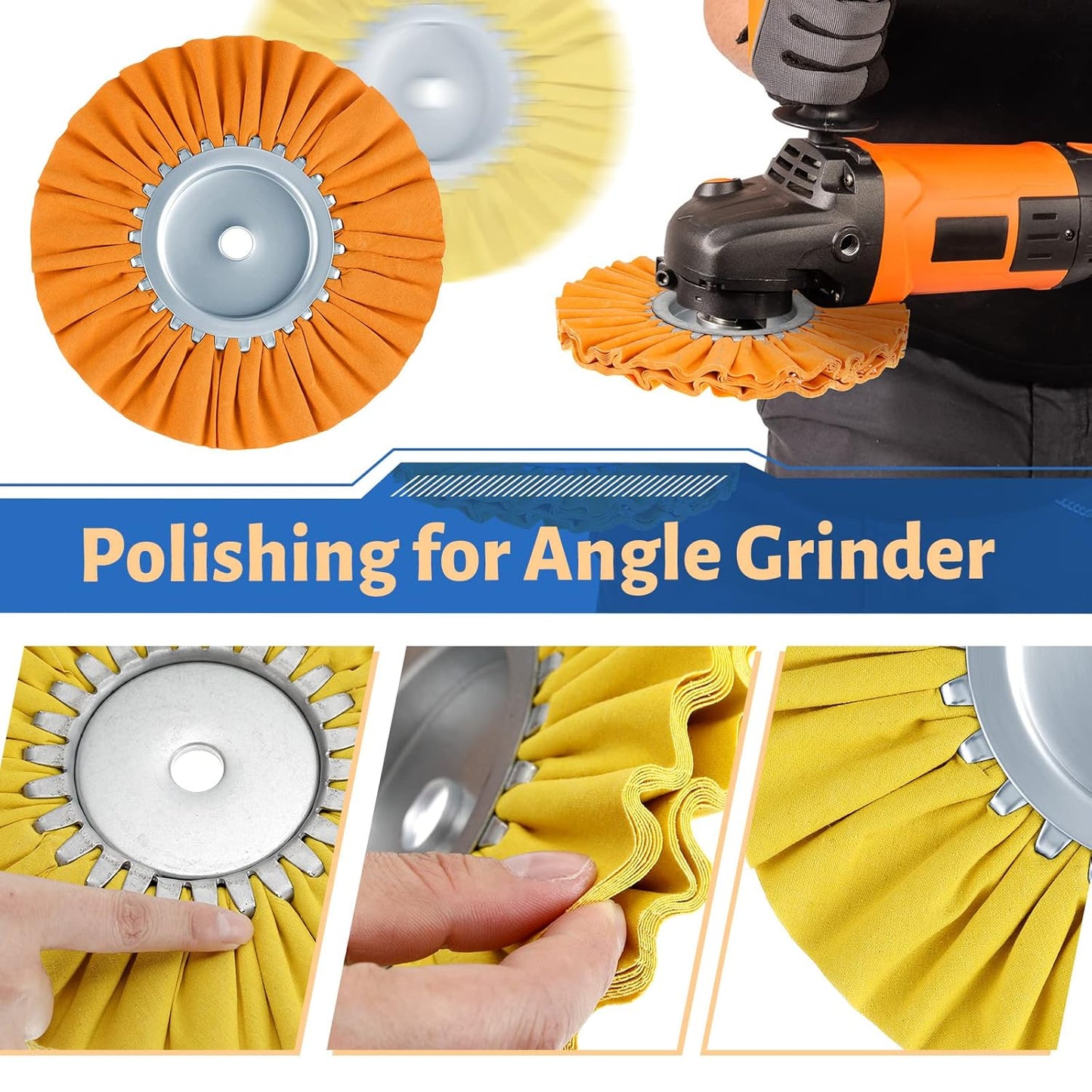 8 Inch Airway Buffing Wheels Aluminum Wheel Polishing Kit in Diameter 5/8 Arbor