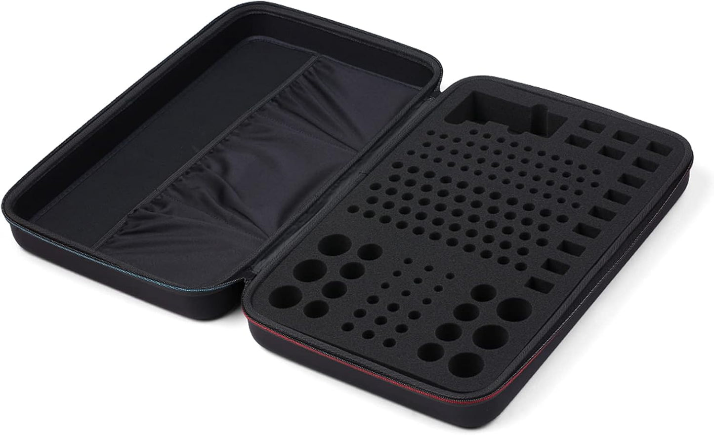 Black EVA Battery Organizer Case with Zipper - Holds 146 Batteries