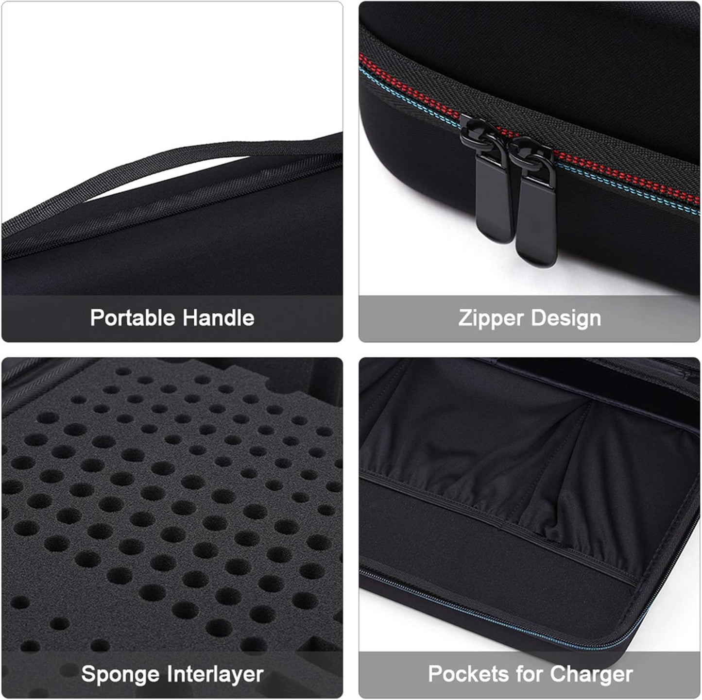 Black EVA Battery Organizer Case with Zipper - Holds 146 Batteries