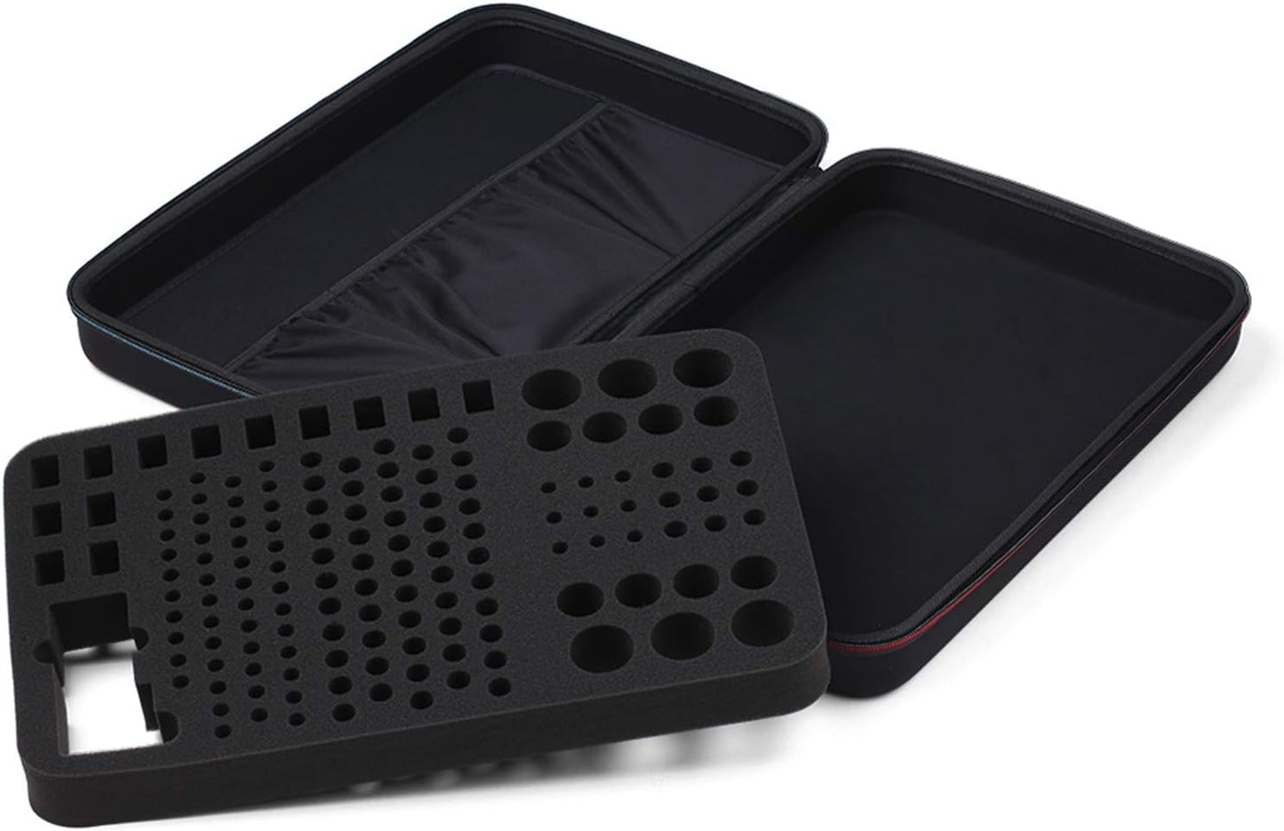 Black EVA Battery Organizer Case with Zipper - Holds 146 Batteries