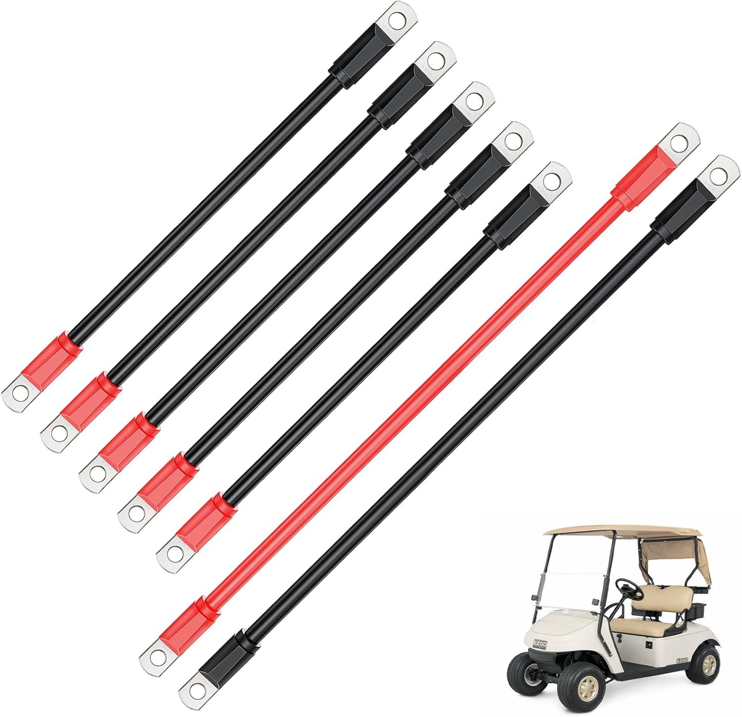 Golf Cart Battery Cables Set, 4 Guage for EZGO TXT/Medalist 1994