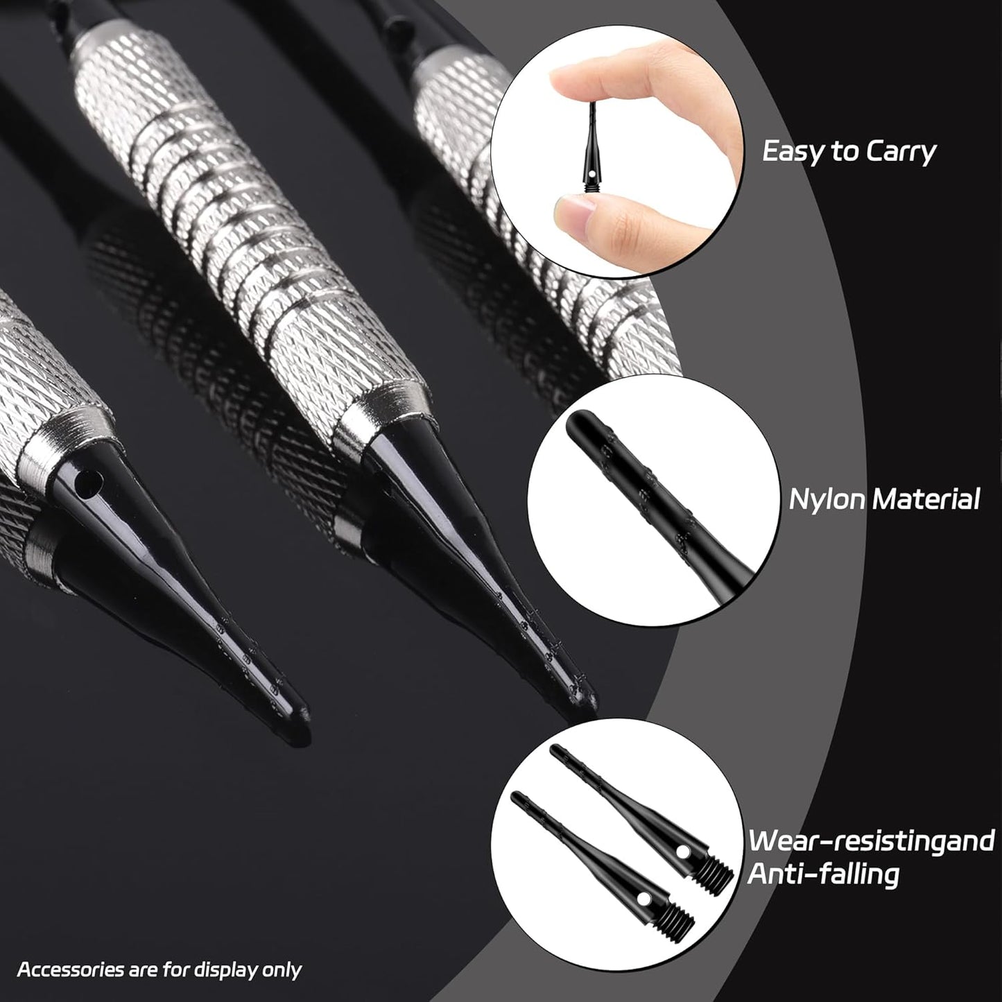 Darts Soft Tip,2BA Thread Tip Dart Point 200 Pack, Plastic Points, Sets, Accessory