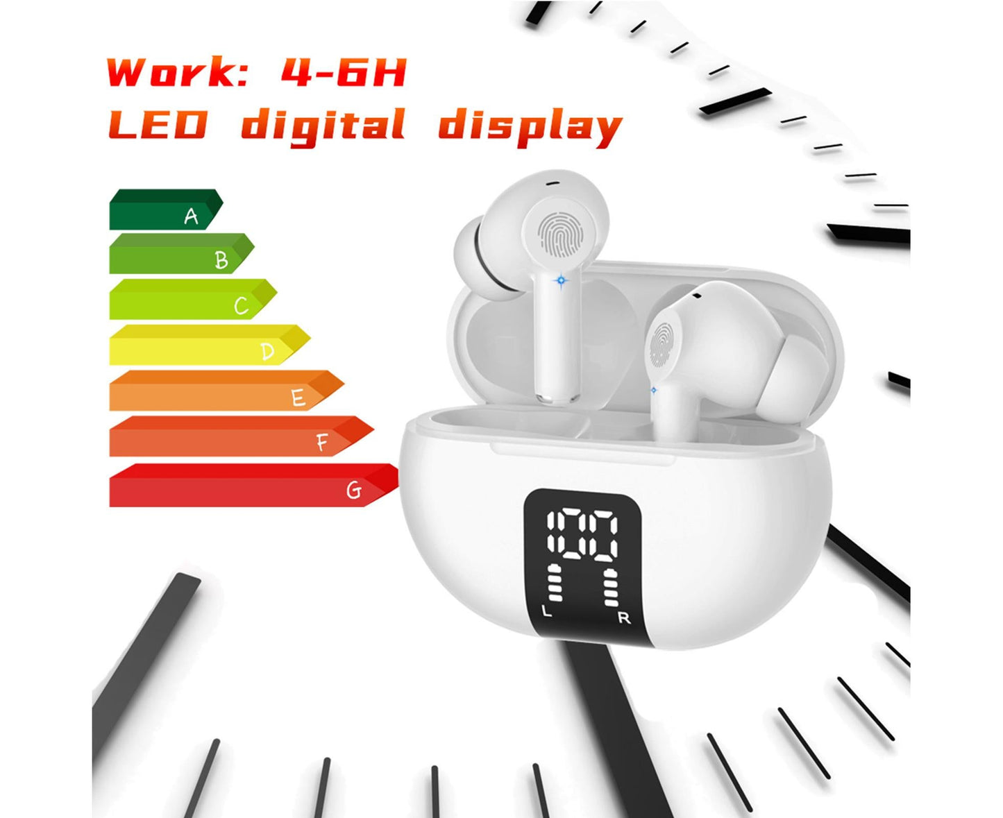 Translator Earbuds Real-Time Language Headphones with BT Connectivity