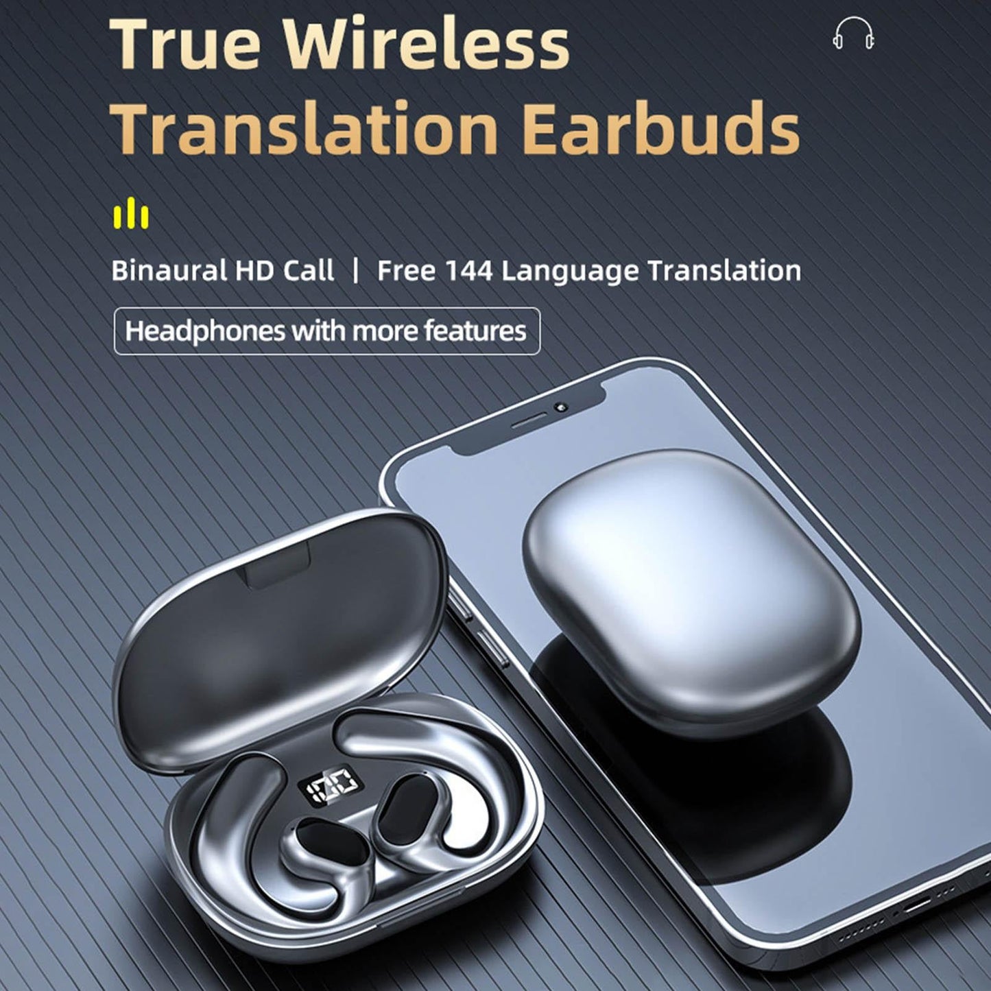 Language Translator Earbuds Multifunction Noise Reduction 144 Languages
