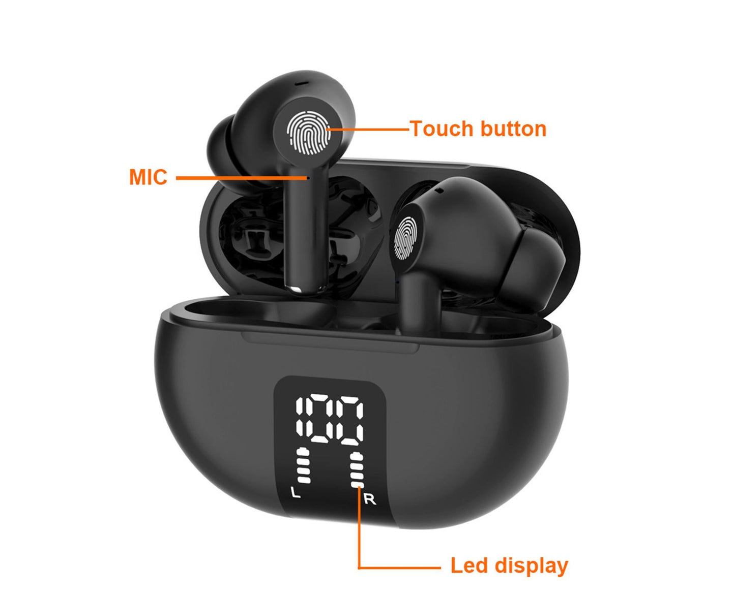 Translator Earbuds Real-Time Language Headphones with BT Connectivity