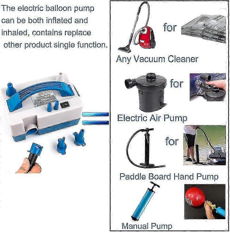 Electric Balloon Pump 600W Double Nozzle Quick Inflator for Balloons Pool Toys