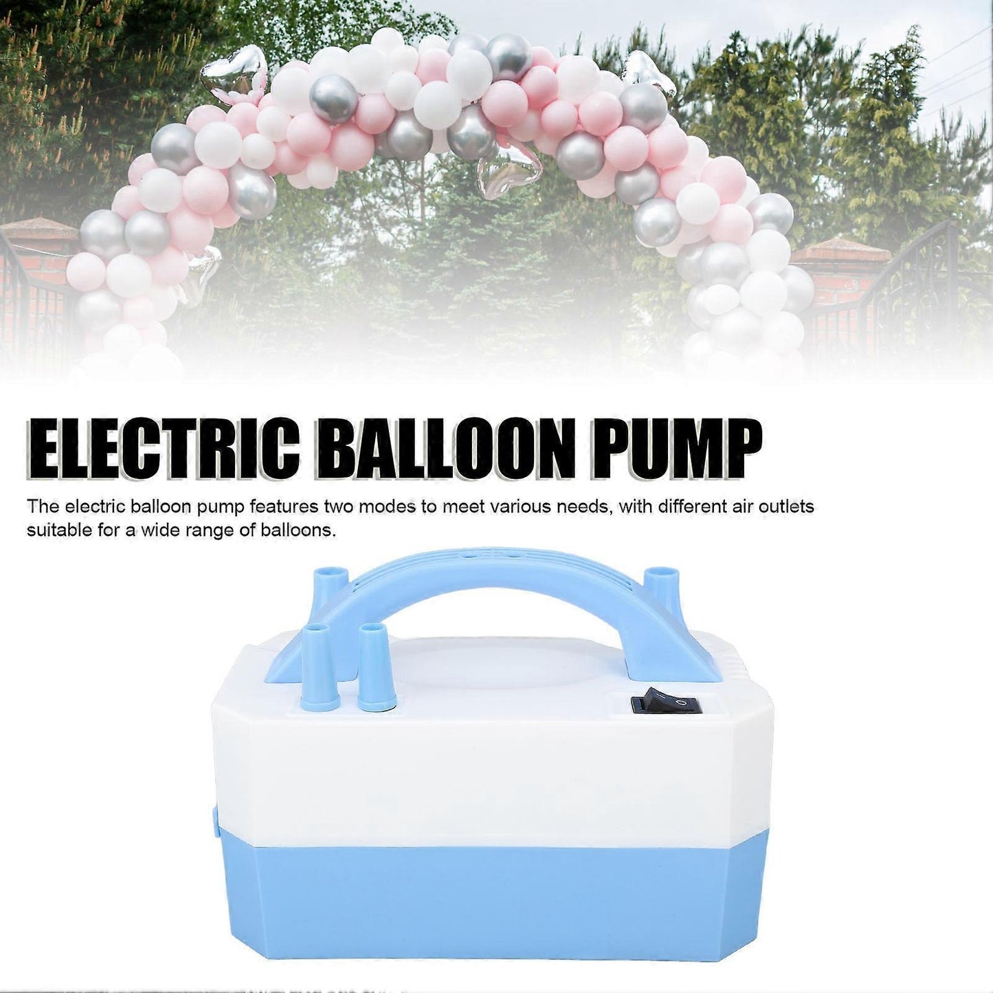 Electric Balloon Pump 220-240V Portable Dual Nozzle Blower for Party Balloons
