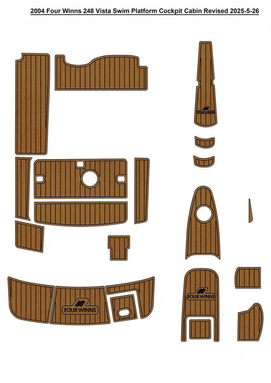 2004 Four Winns 248 Vista Swim Platform Cockpit Bow Pad Boat EVA Foam Faux