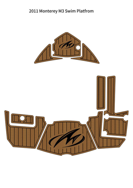 2011 Monterey M3 Swim Platform Step Pad Boat EVA Foam Faux Teak Deck Floor Mat