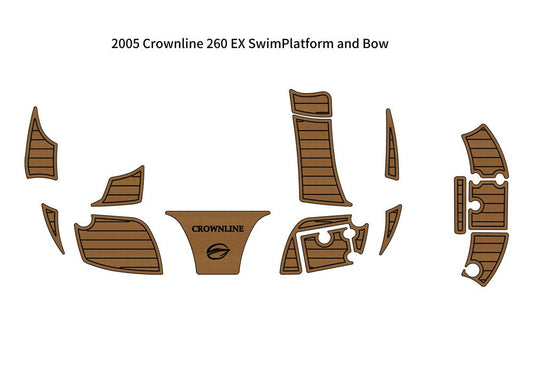 2005 Crownline 260 EX Swim Platform Bow Boat EVA Faux Foam Teak Deck Floor Pad