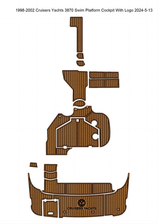1998-2002 Cruisers Yachts 3870 Swim Platform Cockpit Pad Boat EVA Teak Floor Mat