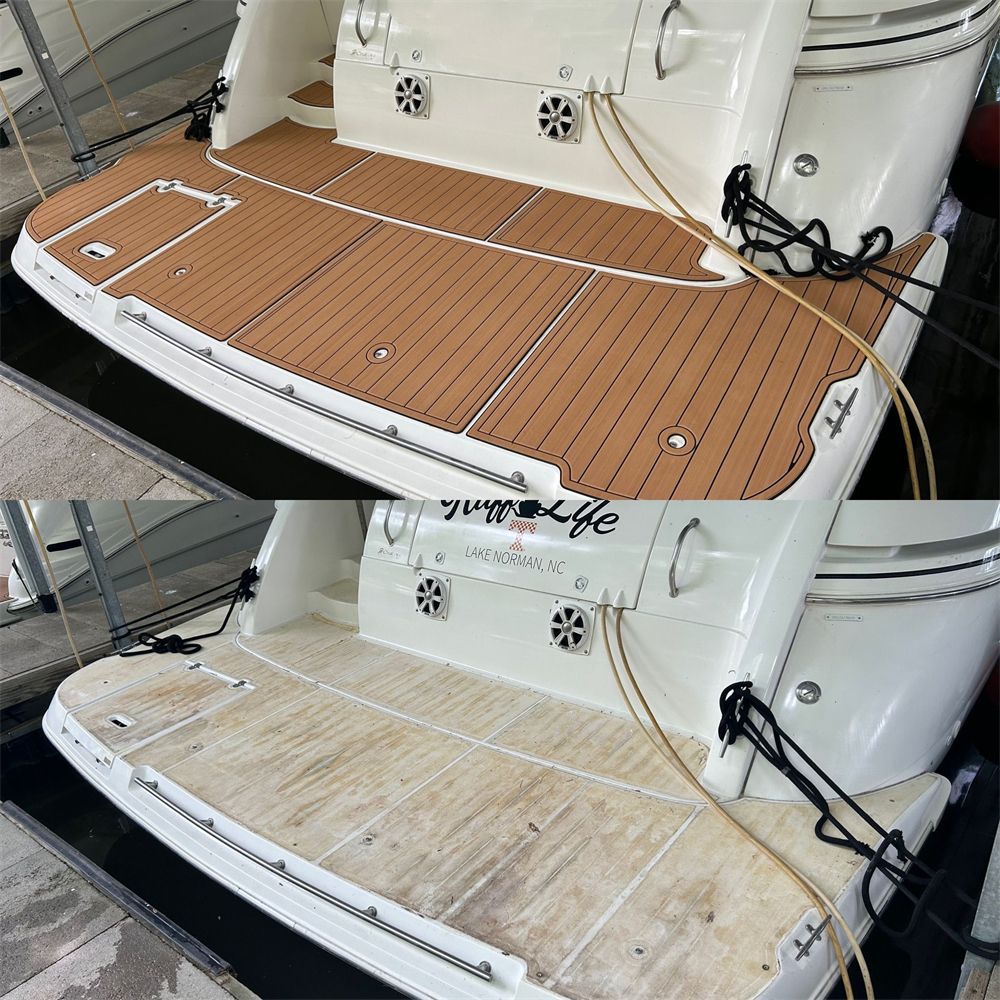 1998-2002 Cruisers Yachts 3870 Swim Platform Cockpit Pad Boat EVA Teak Floor Mat