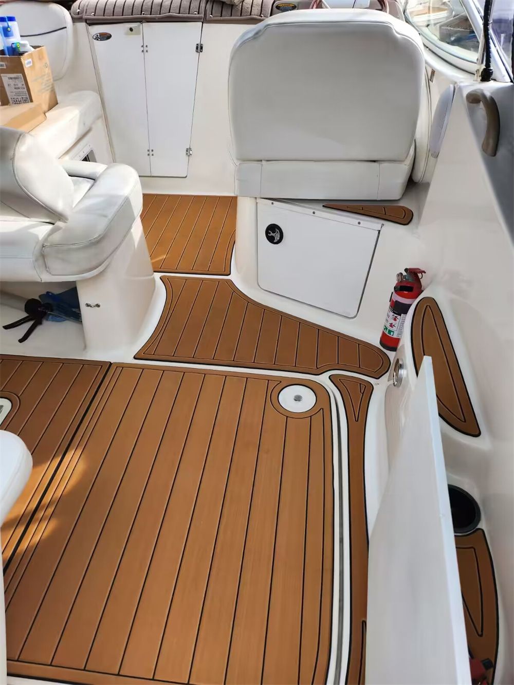 2001 Bayliner 2655 Swim Platform Cockpit Pad Boat EVA Foam Faux Teak Floor Mat