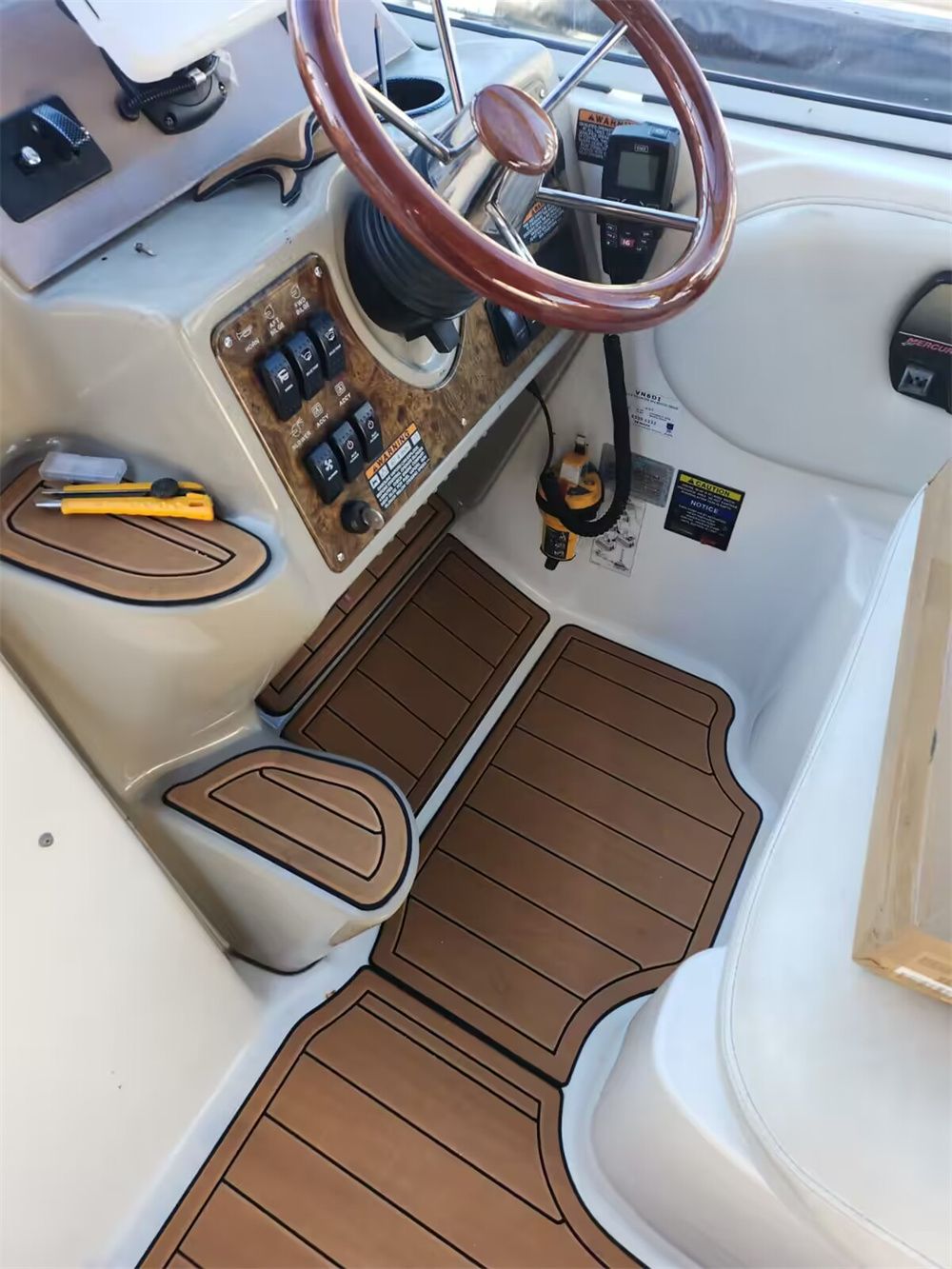 2001 Bayliner 2655 Swim Platform Cockpit Pad Boat EVA Foam Faux Teak Floor Mat