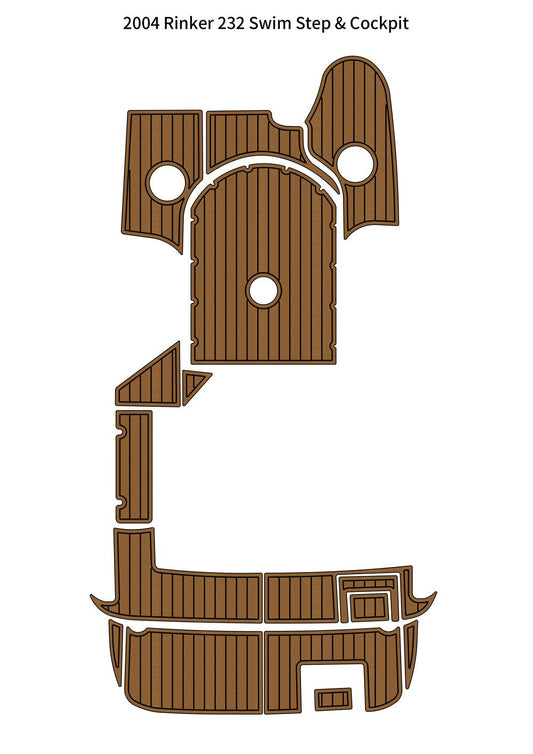 2004 Rinker 232 Swim Platform Cockpit Pad Boat EVA Foam Faux Teak Deck Floor