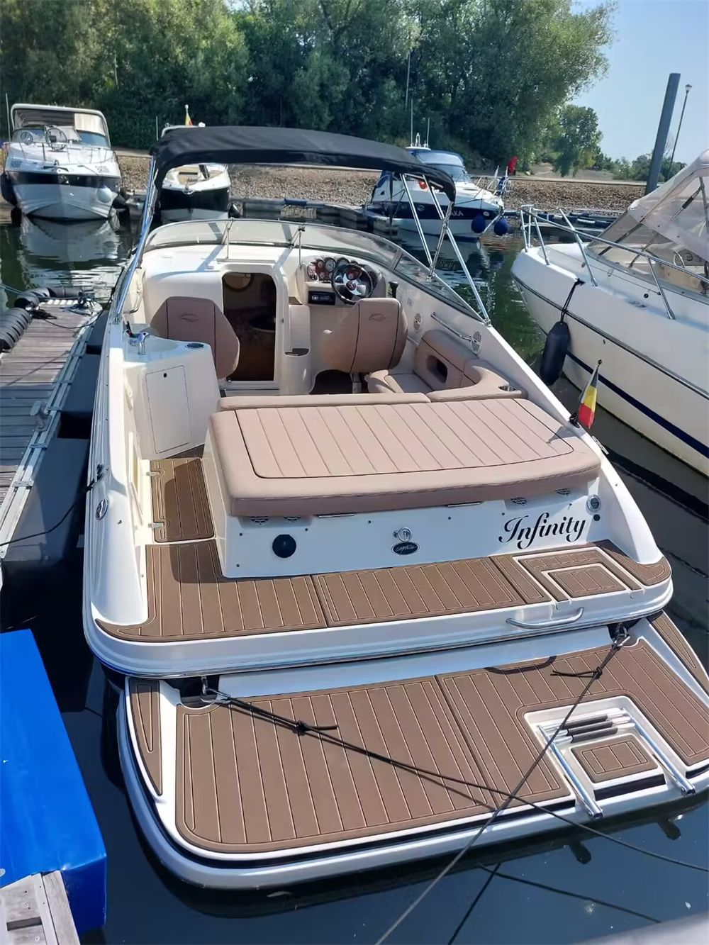 2004 Rinker 232 Swim Platform Cockpit Pad Boat EVA Foam Faux Teak Deck Floor