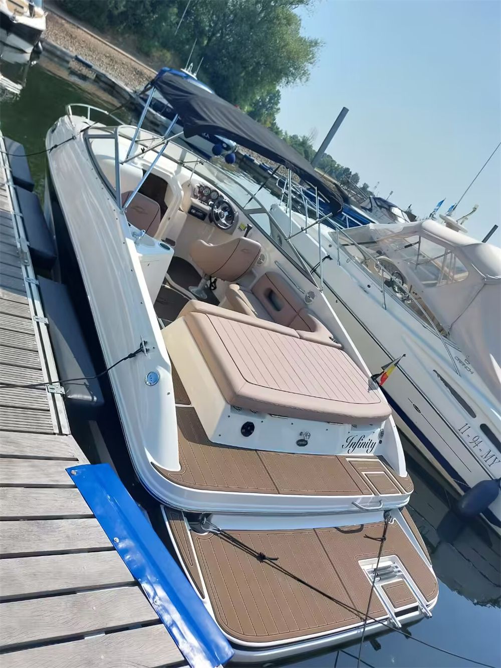 2004 Rinker 232 Swim Platform Cockpit Pad Boat EVA Foam Faux Teak Deck Floor
