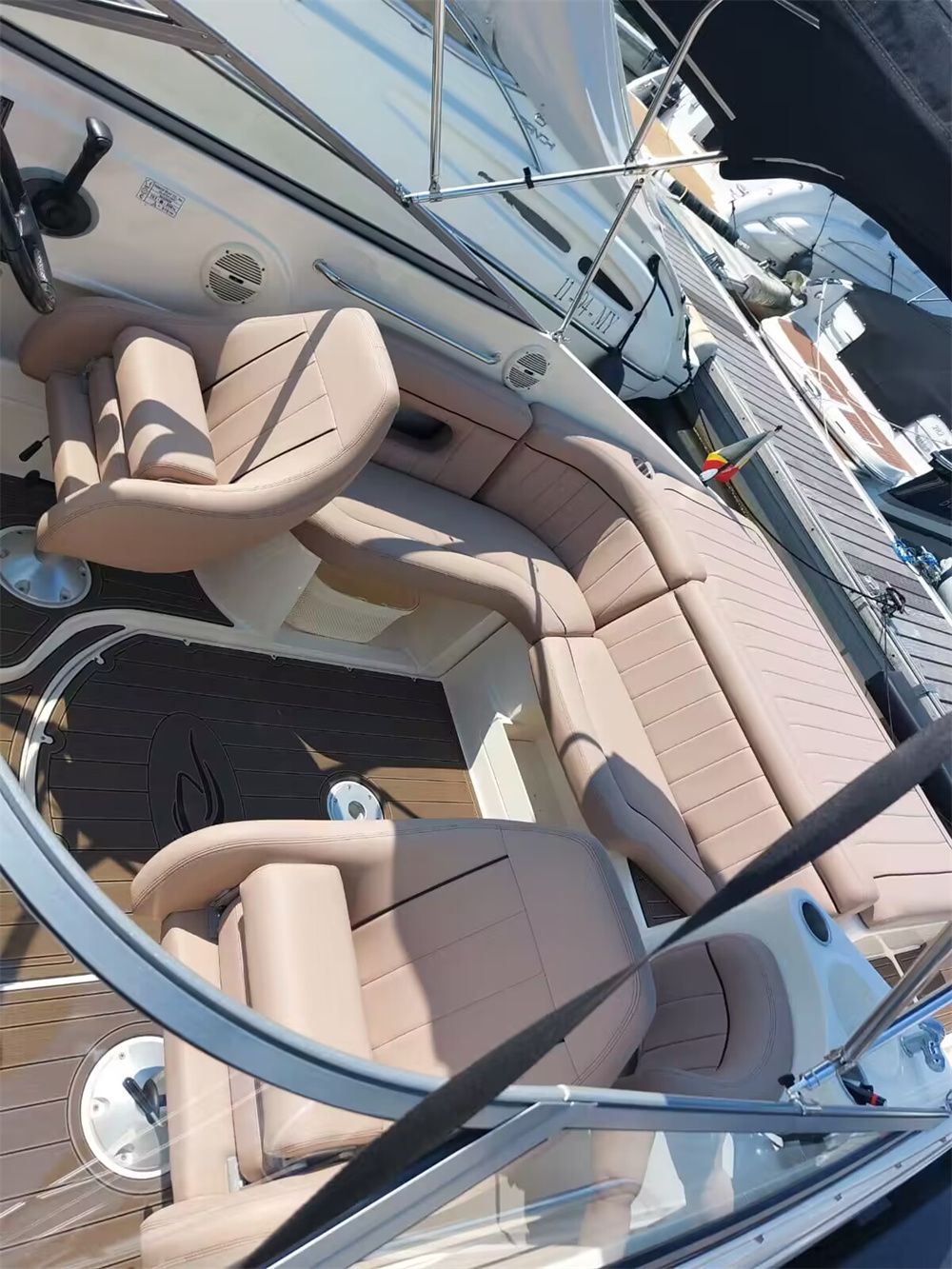 2004 Rinker 232 Swim Platform Cockpit Pad Boat EVA Foam Faux Teak Deck Floor