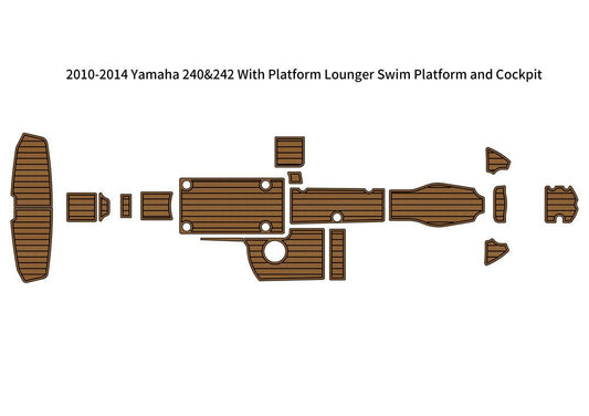 2010-2014 Yamaha 240&242 Lounger Swim Platform Cockpit Mat Boat