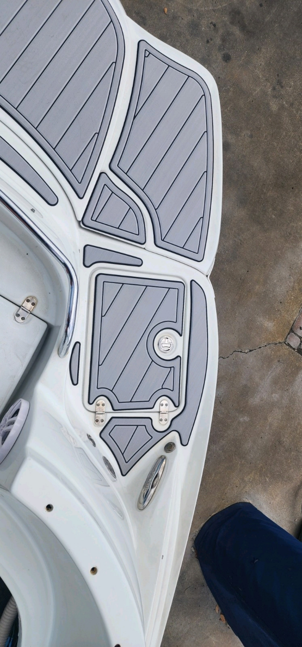 2008 Azure 298 Swim Platform Cockpit Pad Boat EVA Foam Faux Teak Deck Floor Mat