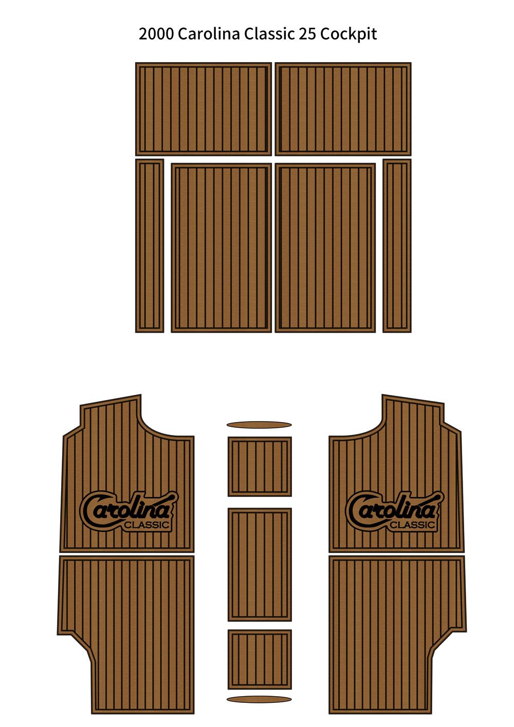 2000 Carolina Classic 25 Cockpit Pad Boat EVA Faux Foam Teak Deck Floor Mat