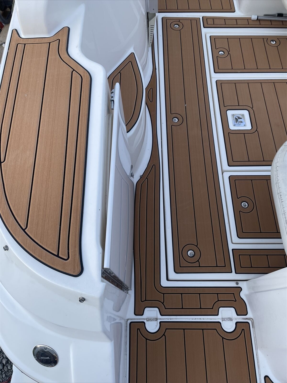 2000 Cruiser Yachts 3075 Express Swim Platform Cockpit Pad Boat EVA Teak Floor