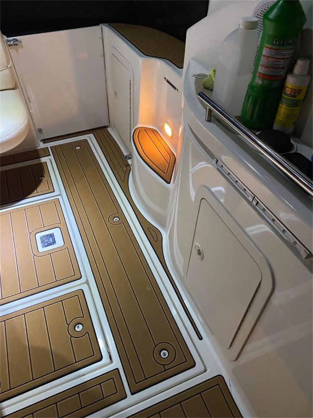 2000 Cruiser Yachts 3075 Express Swim Platform Cockpit Pad Boat EVA Teak Floor