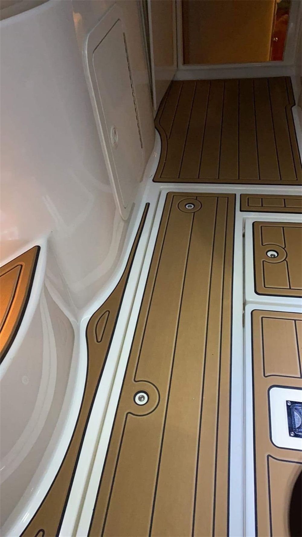 2000 Cruiser Yachts 3075 Express Swim Platform Cockpit Pad Boat EVA Teak Floor