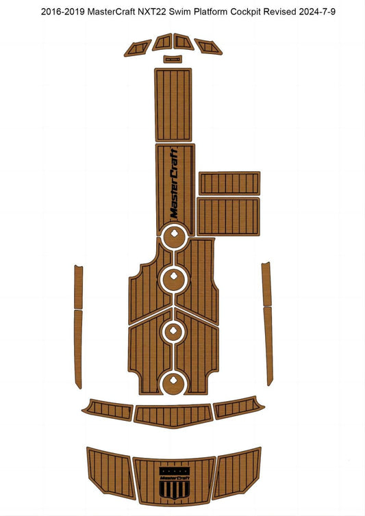 2016-2019 MasterCraft NXT22 Swim Platform Cockpit Pad Boat EVA Foam Teak Floor Mat